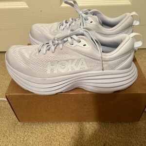 Hoka Bondi 8 White Sneakers